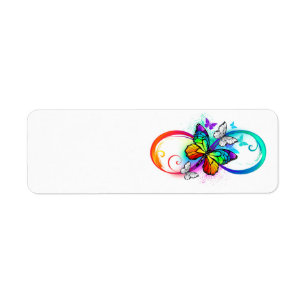 Bright infinity with rainbow butterfly