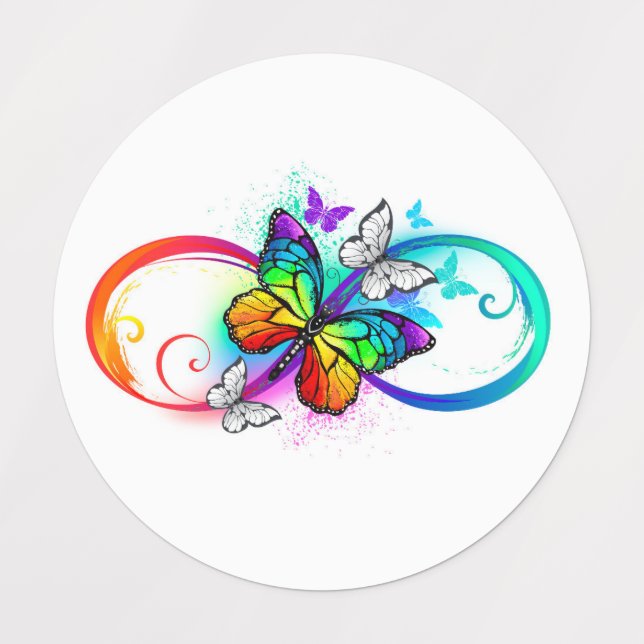 Bright infinity with rainbow butterfly (Design 1)