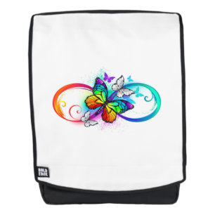 Bright infinity with rainbow butterfly  backpack