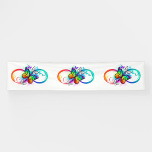 Bright infinity with rainbow butterfly banner