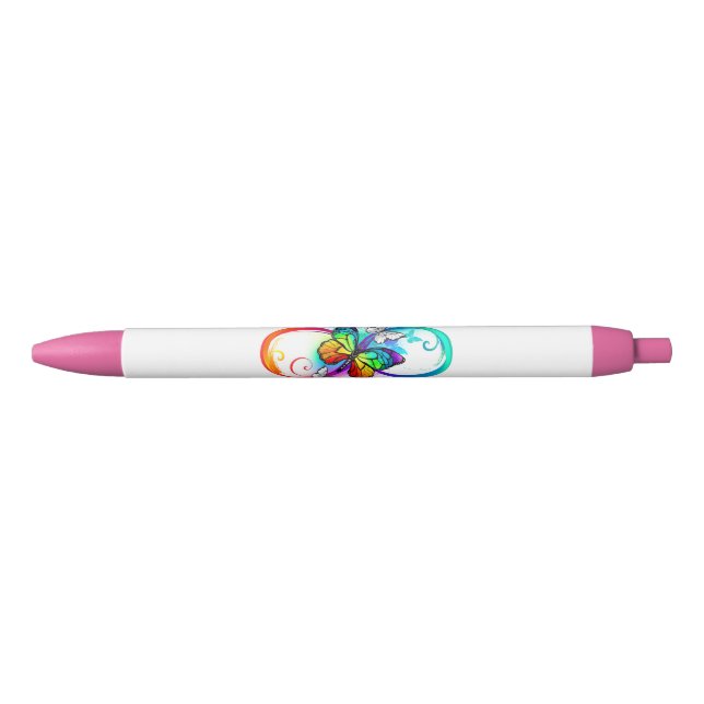 Bright infinity with rainbow butterfly black ink pen (Front)