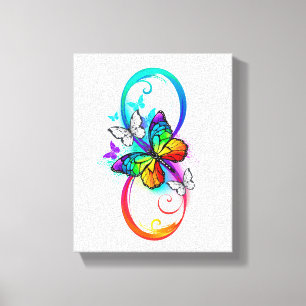 Bright infinity with rainbow butterfly  canvas print