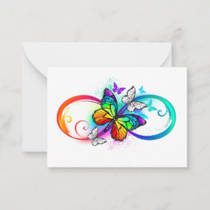 Bright infinity with rainbow butterfly card