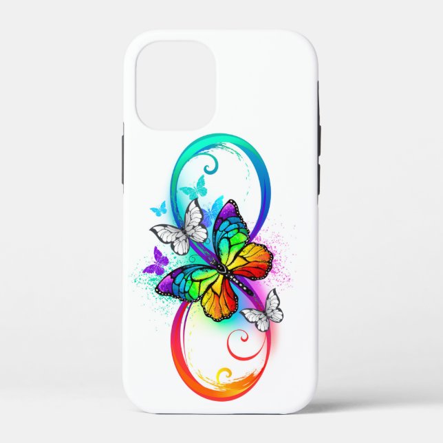 Bright infinity with rainbow butterfly  Case-Mate iPhone case (Back)