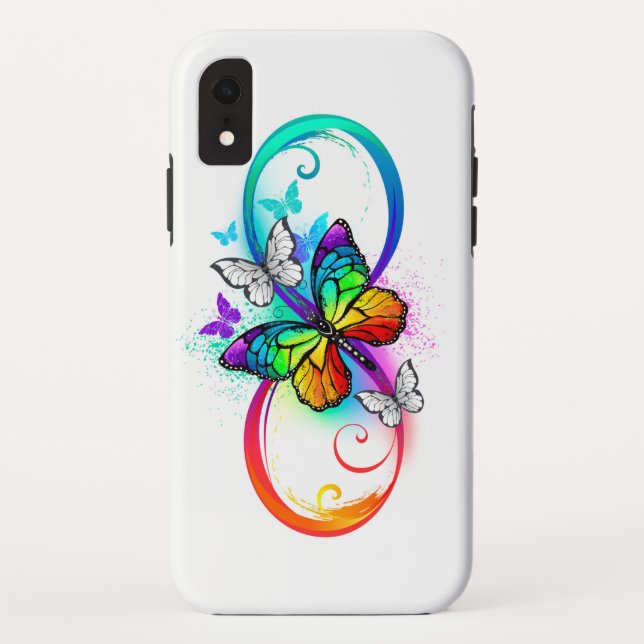 Bright infinity with rainbow butterfly Case-Mate iPhone case (Back)