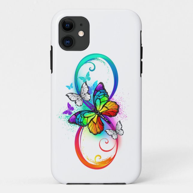 Bright infinity with rainbow butterfly Case-Mate iPhone case (Back)
