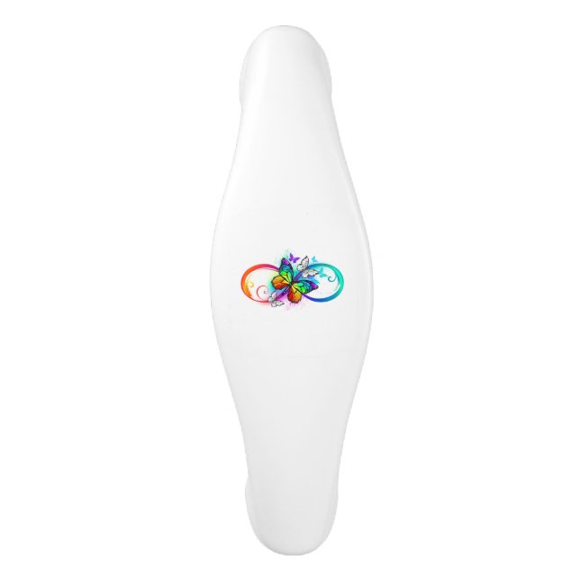Bright infinity with rainbow butterfly ceramic cabinet pull (Front)