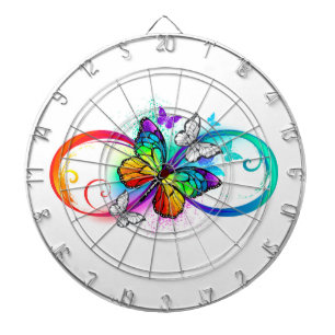 Bright infinity with rainbow butterfly dartboard