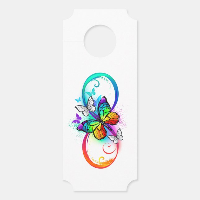 Bright infinity with rainbow butterfly door hanger (Front)