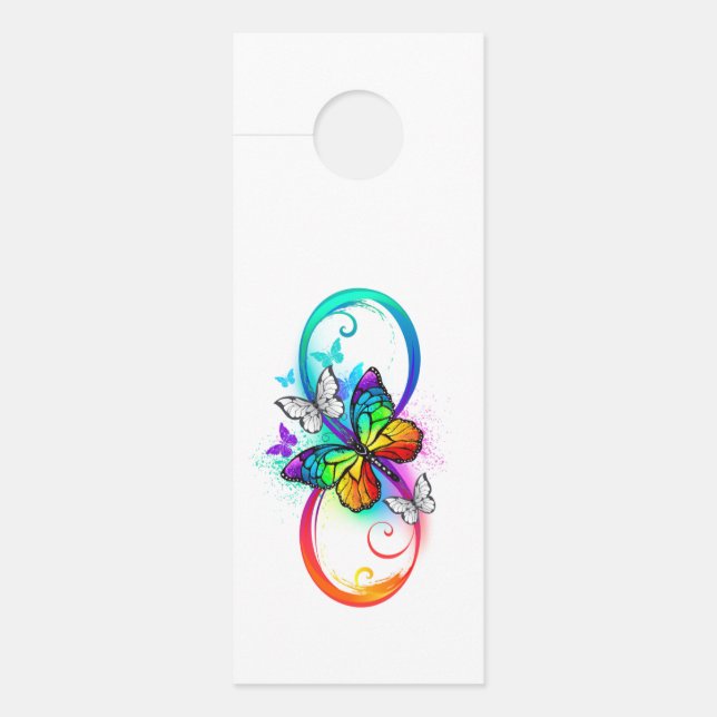 Bright infinity with rainbow butterfly  door hanger (Front)