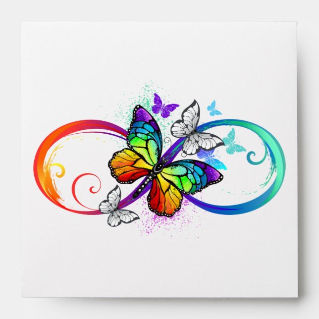 Bright infinity with rainbow butterfly envelope (Front)