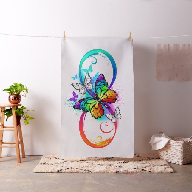 Bright infinity with rainbow butterfly fabric (In Situ)