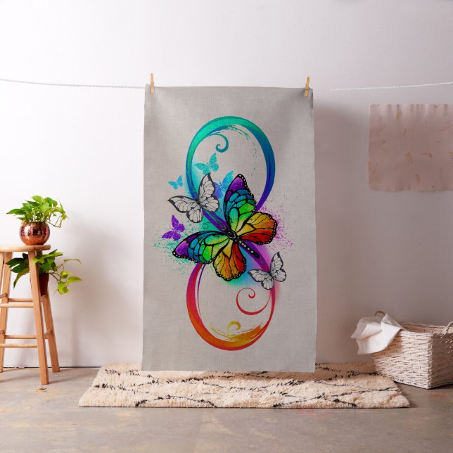 Bright infinity with rainbow butterfly fabric (In Situ)