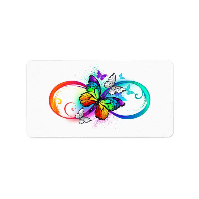 Bright infinity with rainbow butterfly label (Front)