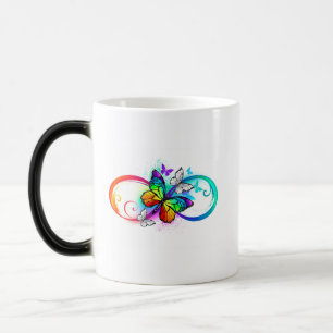 Bright infinity with rainbow butterfly magic mug