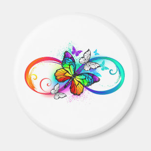 Bright infinity with rainbow butterfly magnet