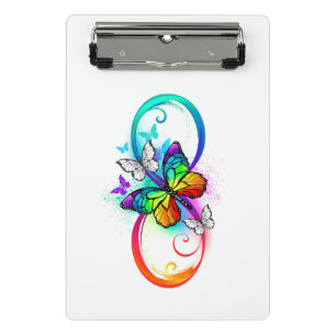 Bright infinity with rainbow butterfly  mini clipboard