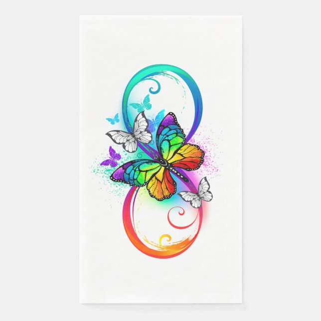 Bright infinity with rainbow butterfly napkin (Front)