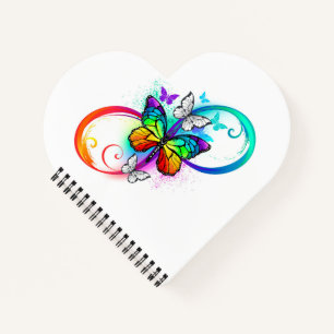 Bright infinity with rainbow butterfly  notebook