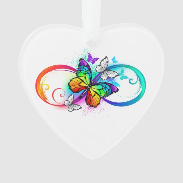 Bright infinity with rainbow butterfly ornament (Front)