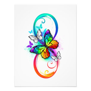 Bright infinity with rainbow butterfly photo print