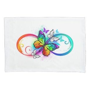 Bright infinity with rainbow butterfly  pillowcase