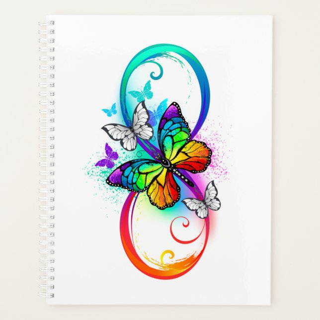 Bright infinity with rainbow butterfly planner (Front)