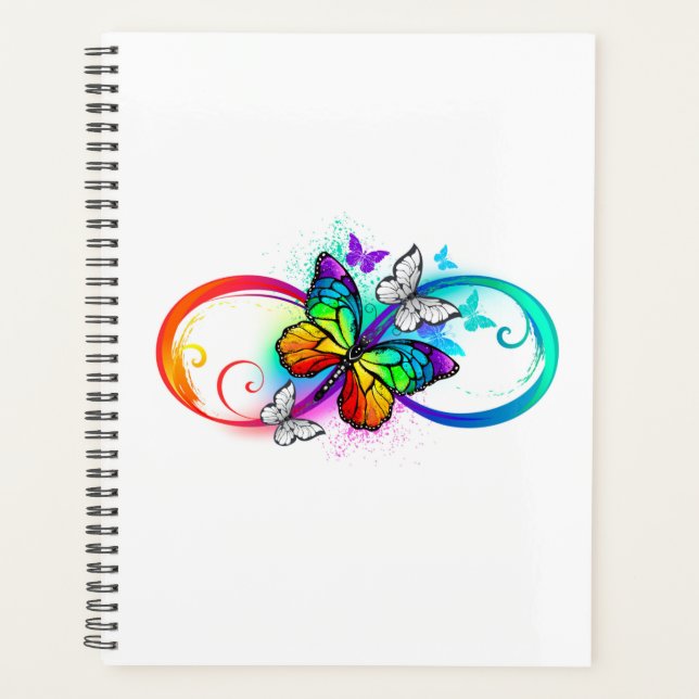 Bright infinity with rainbow butterfly planner (Front)