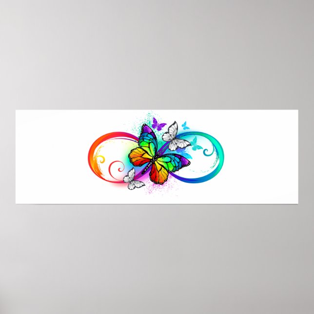 Bright infinity with rainbow butterfly poster (Front)
