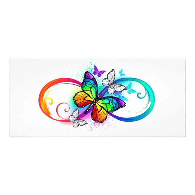 Bright infinity with rainbow butterfly rack card (Front)