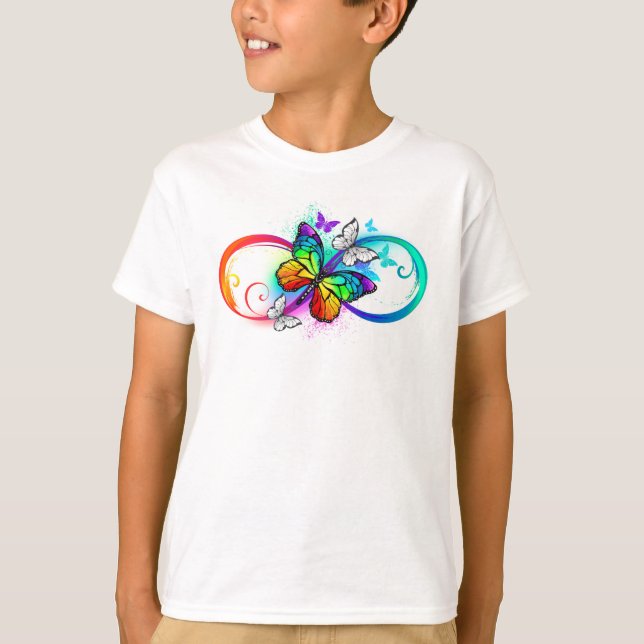 Bright infinity with rainbow butterfly T-Shirt (Front)