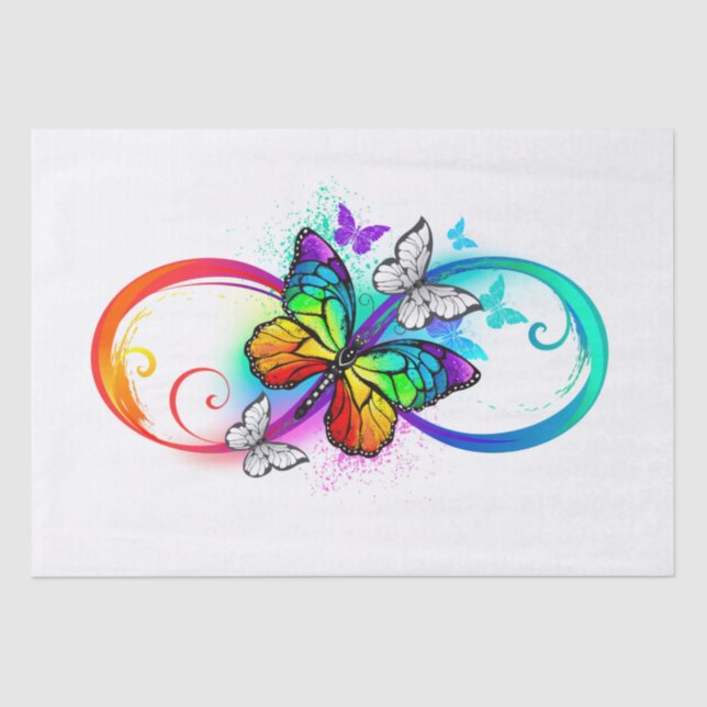Bright infinity with rainbow butterfly tissue paper (Front)
