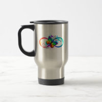 Bright infinity with rainbow butterfly