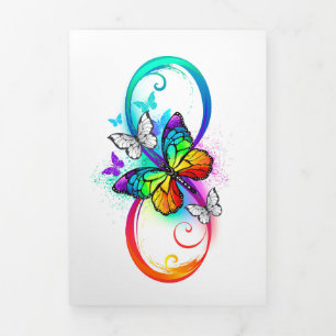 Bright infinity with rainbow butterfly Tri-Fold announcement