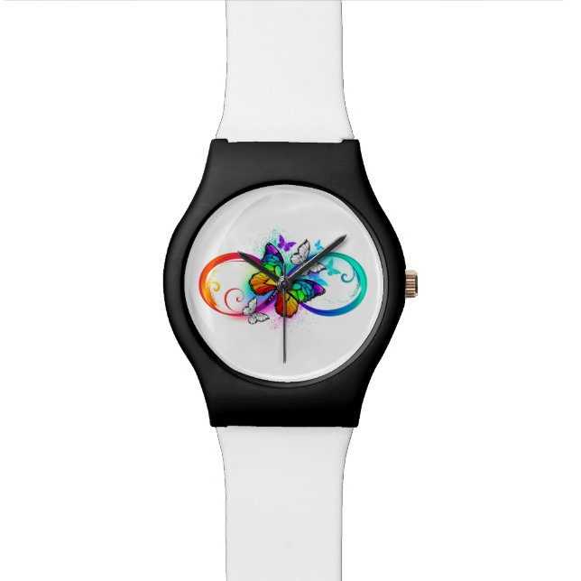 Bright infinity with rainbow butterfly watch (Close Up)
