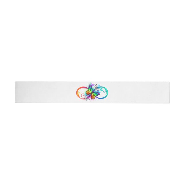 Bright infinity with rainbow butterfly wrap around label (Individual)