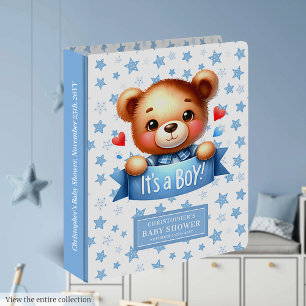 Bright It’s a boy memory binder with teddy artwork