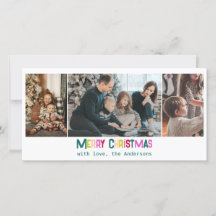 Bright & Joyful Merry Christmas 3 Photo Pine Green