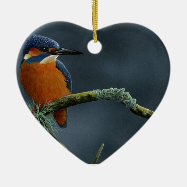 Bright Kingfisher gifts Ceramic Ornament (Front)