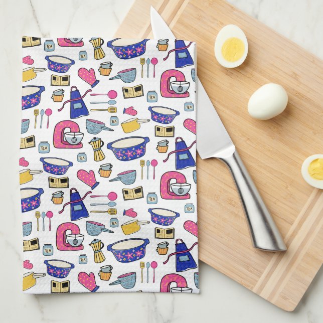 Bright Kitchen Utensils Cook Cake Baker  Towel (Quarter Fold)
