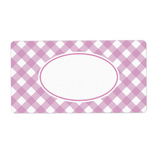 Bright Lavender Gingham Labels