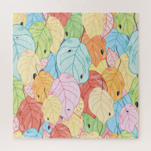 Bright Leaf Texture: Nature Inspired. Jigsaw Puzzle