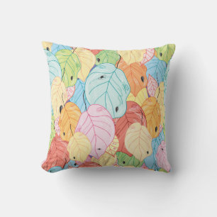 Bright Leaf Texture: Nature Inspired. Throw Pillow