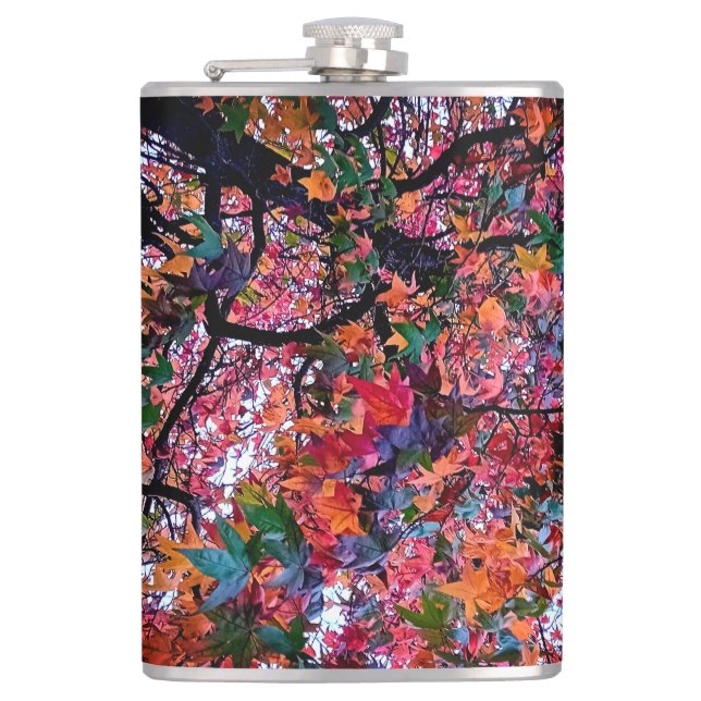 Bright leaves  hip flask (Front)
