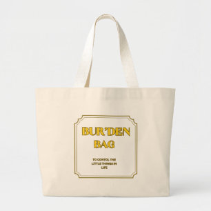 BRIGHT LEMON NATURAL COTTON JUMBO BUR'DEN LARGE TOTE BAG