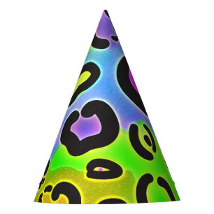 Bright Leopard Cheetah Print Jungle Birthday Party Party Hat
