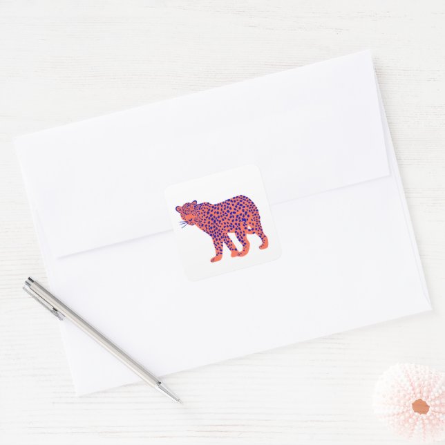 Bright Leopard Square Sticker (Envelope)