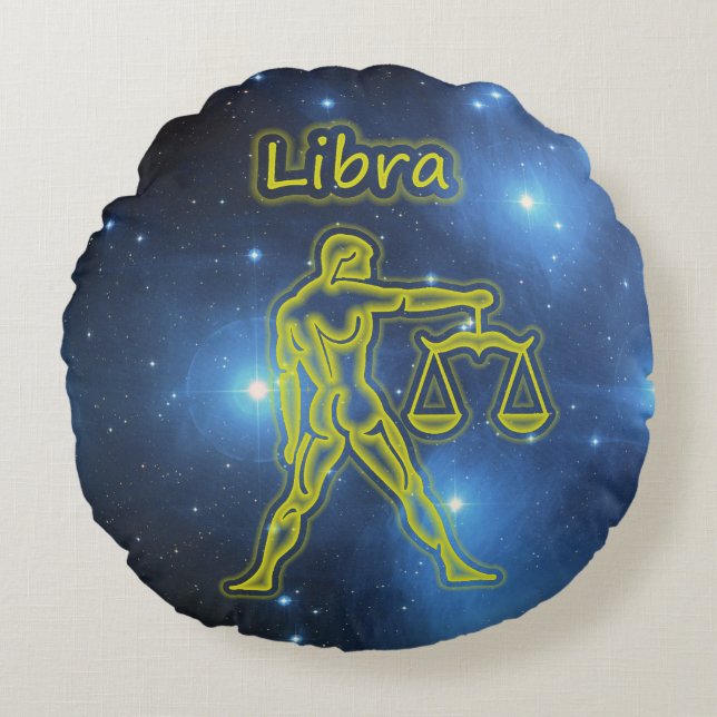 Bright Libra Round Pillow (Front)