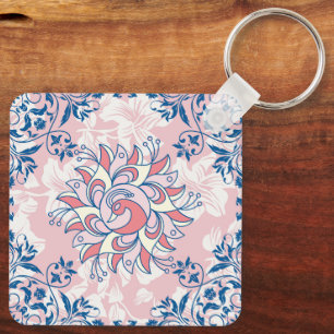 Bright Life, Whimsical Botanical Swirls Keychain