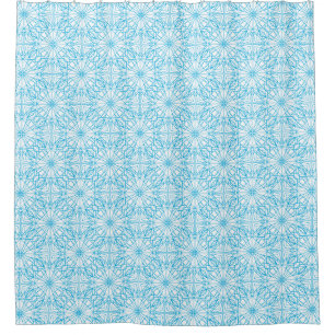 Bright Light Blue White Geometric Symmetry Pattern